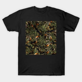 Birdy Leaves Twig Floral Pattern T-Shirt